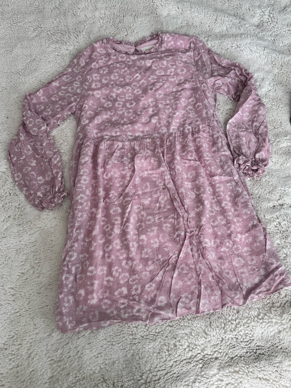 Everly Pink Floral Long Sleeve Mini Dress Size M